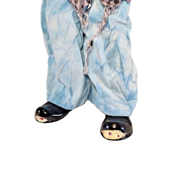 Vintage 80s 16" Porcelain Clown Happiness Hobo Clown-Flaw - Picture 3 of 14